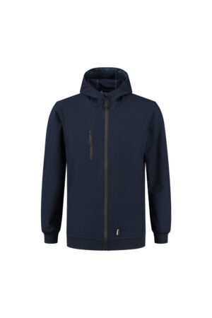Donkerblauwe Jackson Tech Shell werkjas met capuchon en waterafstotende ritsen