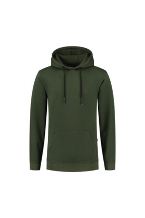 Groene Shaddy Hooded Sweater met kangaroo pockets en moderne pasvorm
