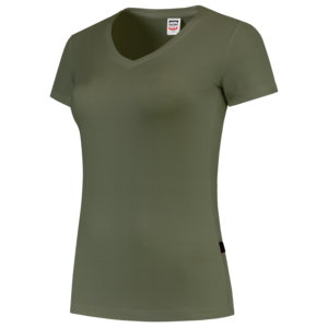T-shirt V Hals Fitted Dames